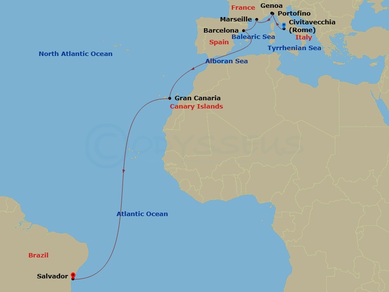 Itinerary map