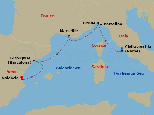 Itinerary map