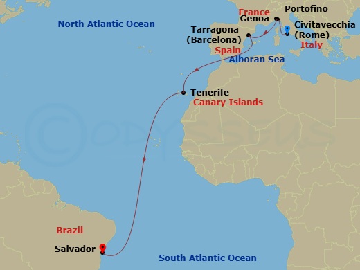 Itinerary map