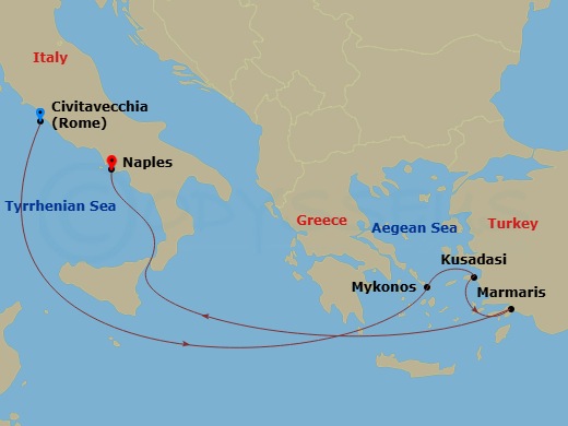 Itinerary map