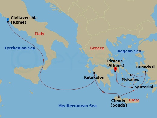Itinerary map