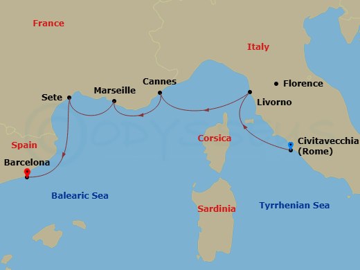 Itinerary map