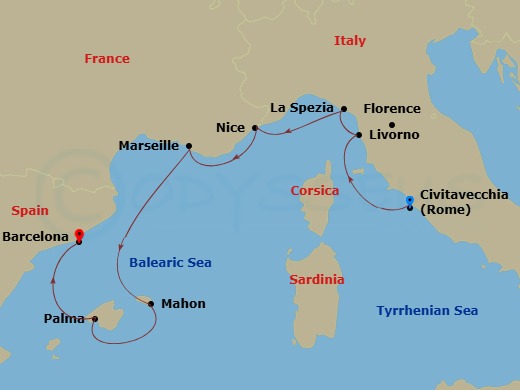 Itinerary map
