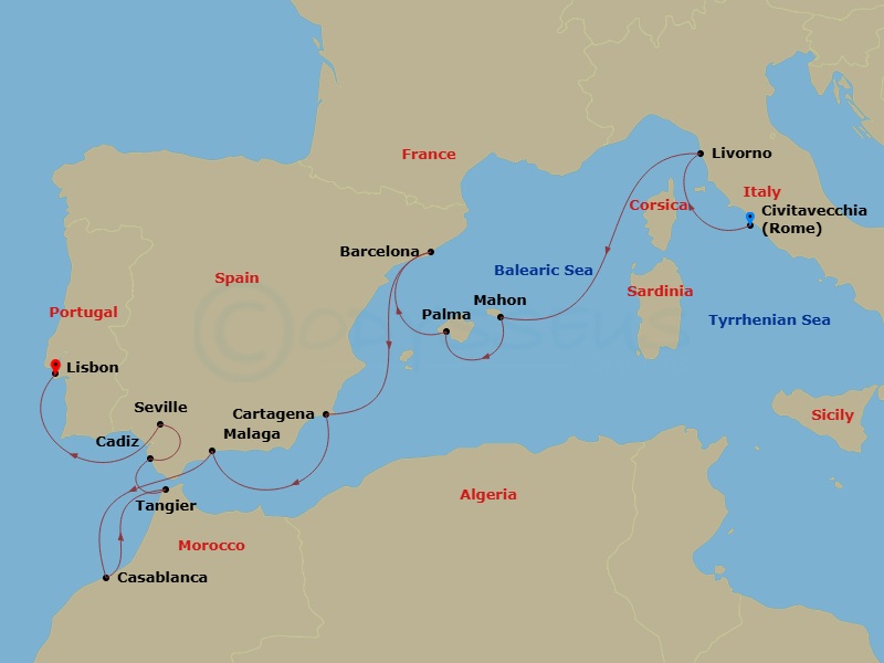 Itinerary map