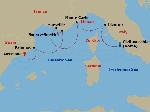 Itinerary map