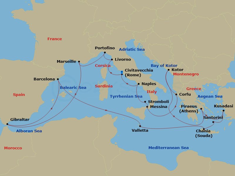 Itinerary map