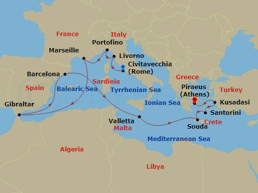 Itinerary map