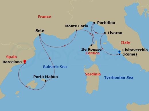 Itinerary map