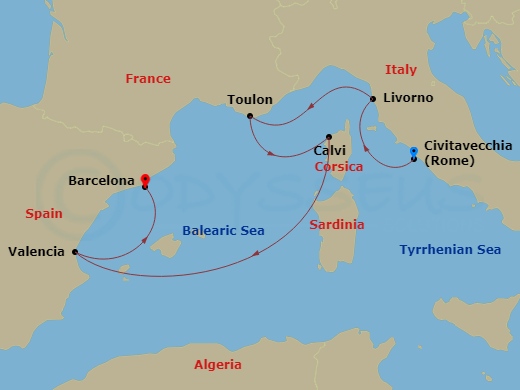 Itinerary map