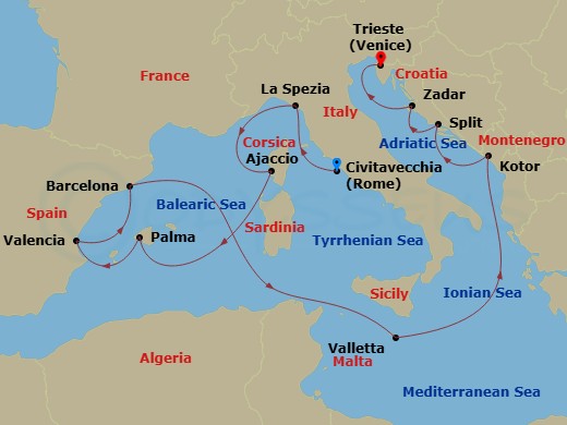 Itinerary map