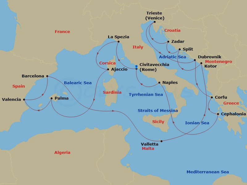 Itinerary map