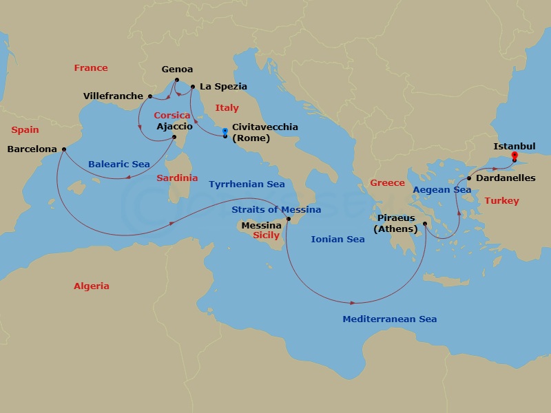 Itinerary map
