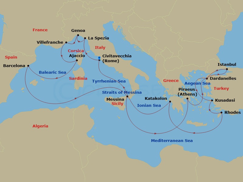 Itinerary map