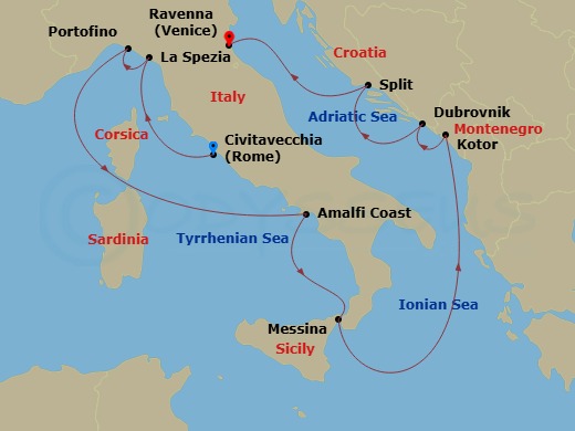 Itinerary map