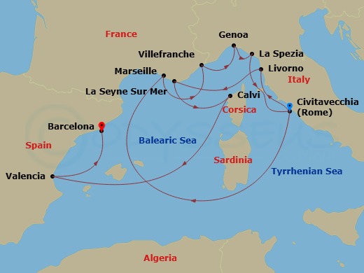 Itinerary map