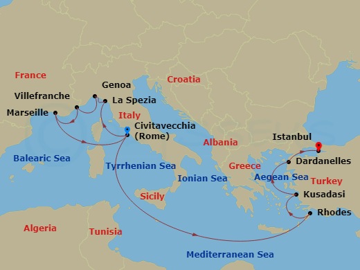 Itinerary map