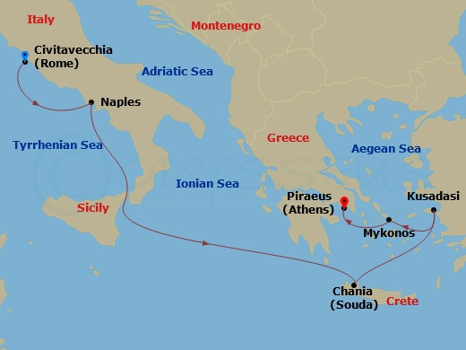 Itinerary map
