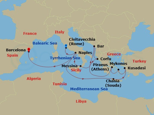 Itinerary map
