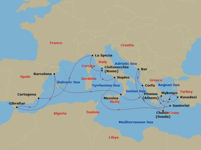 Itinerary map