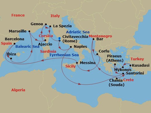 Itinerary map
