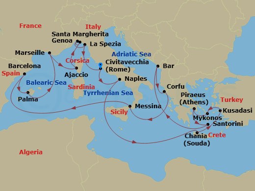 Itinerary map