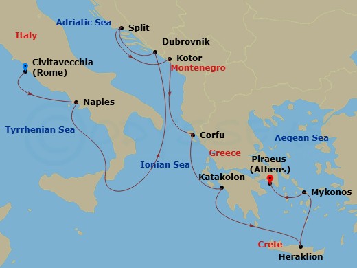 Itinerary map
