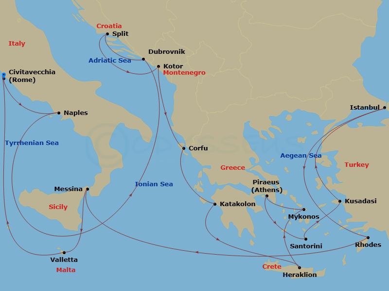 Itinerary map