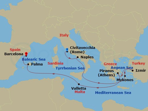 Itinerary map