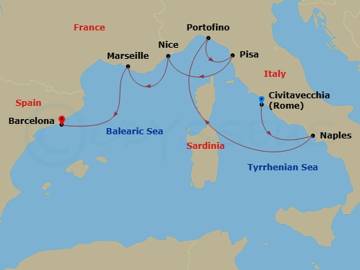 Itinerary map