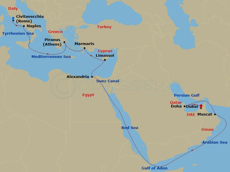 Itinerary map