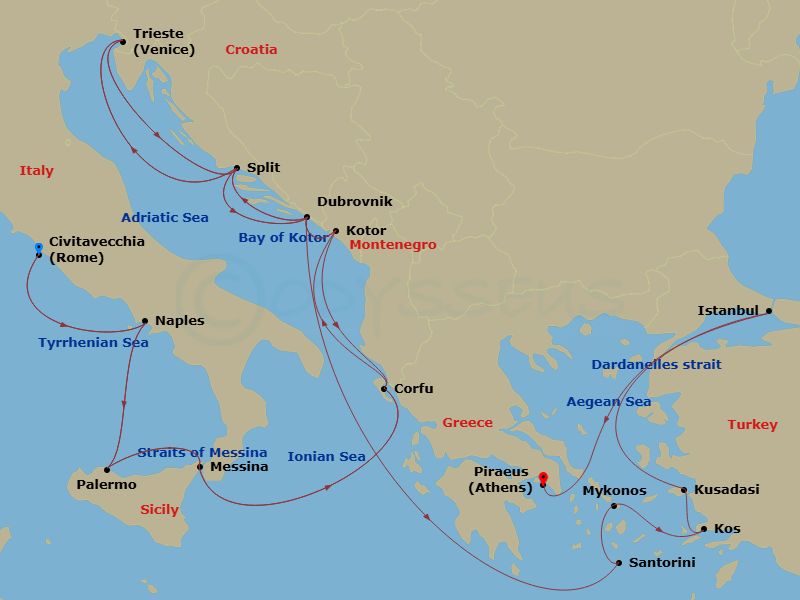 Itinerary map