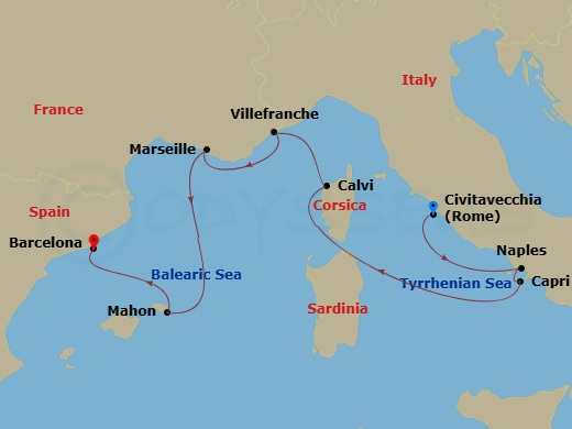 Itinerary map