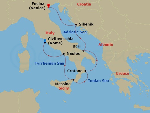 Itinerary map
