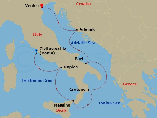 Itinerary map