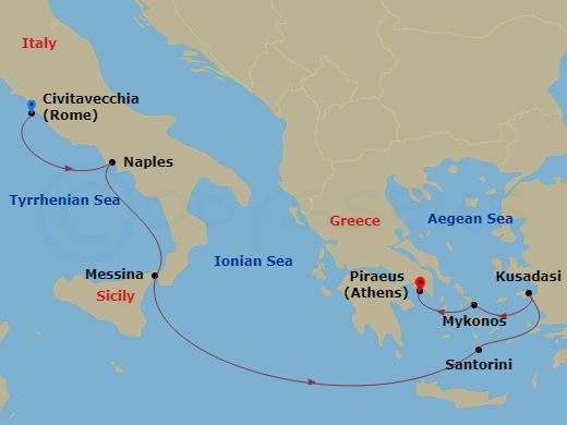 Itinerary map
