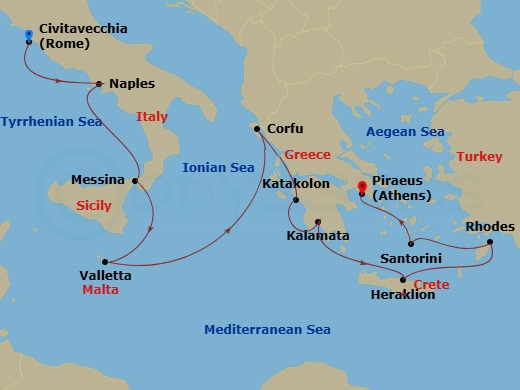Itinerary map