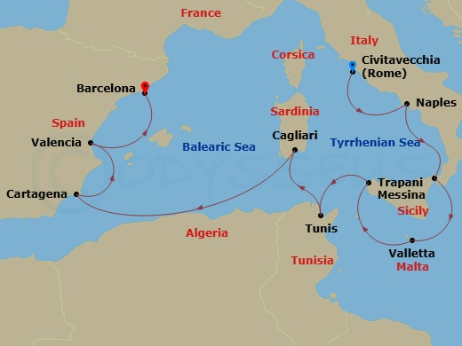 Itinerary map
