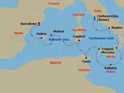 Itinerary map
