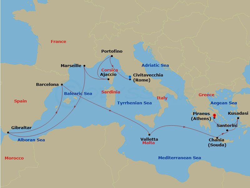 Itinerary map