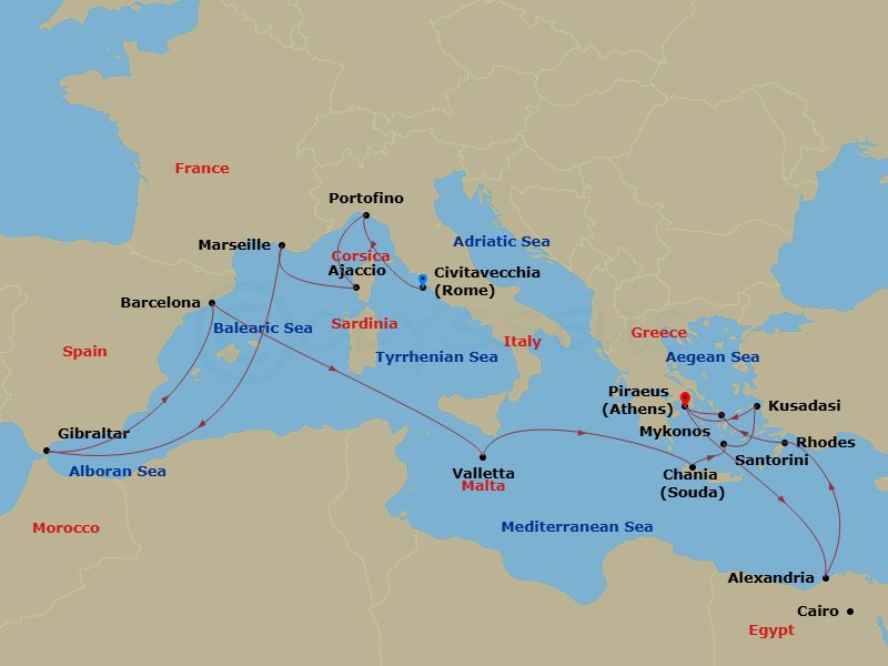 Itinerary map