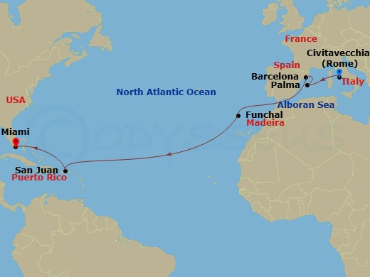Itinerary map