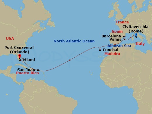 Itinerary map