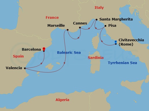 Itinerary map