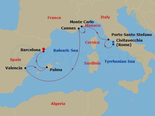 Itinerary map