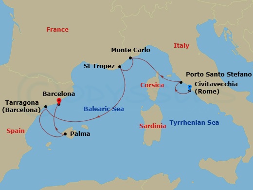 Itinerary map