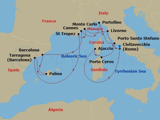 Itinerary map