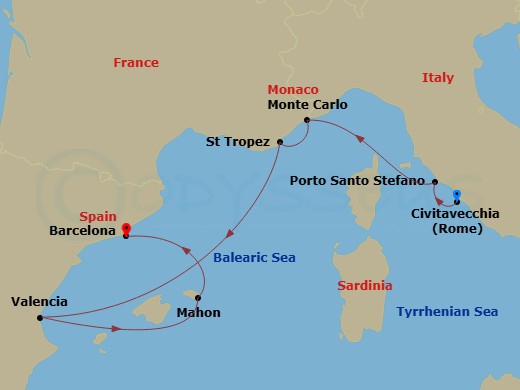 Itinerary map