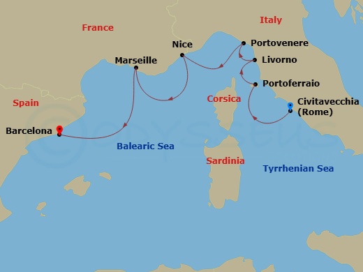 Itinerary map