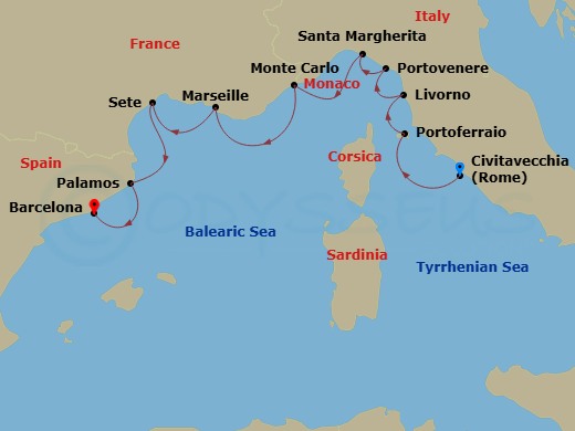 Itinerary map
