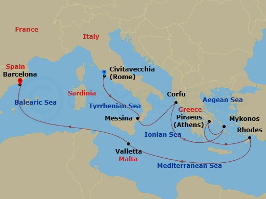 Itinerary map